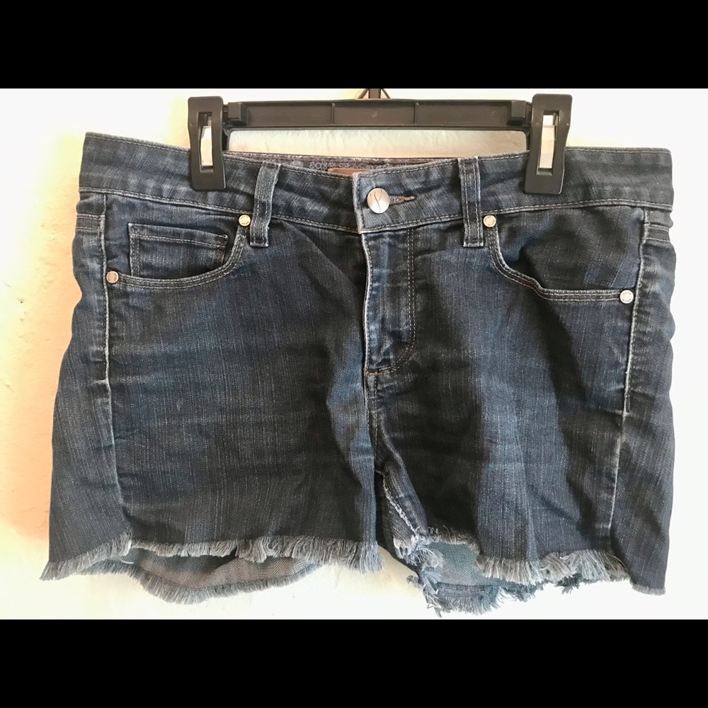 Paige Skyline Jean Shorts 28 Raw Hem